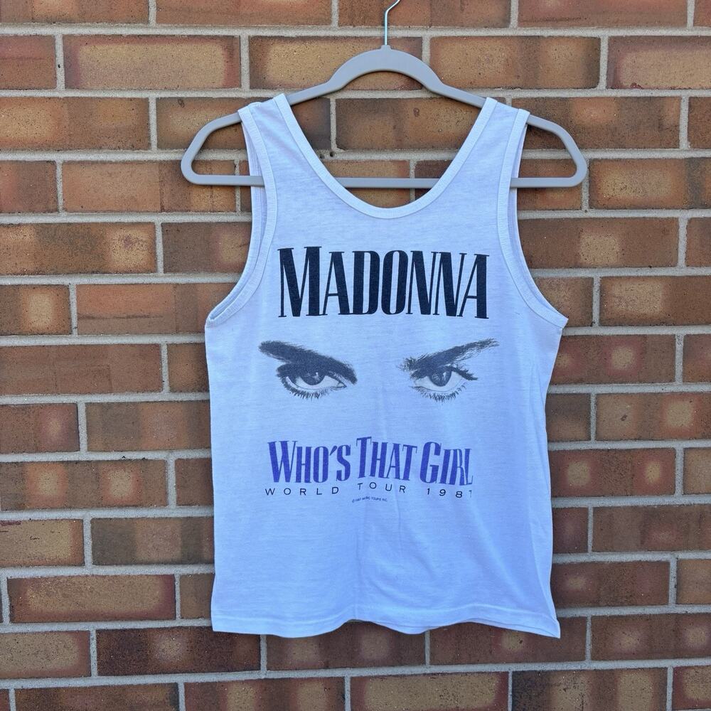Vintage Madonna Whos That Girl Tour 1987 Concert Tank Top Sleeveless Sz Unsure